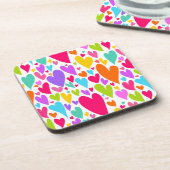 Groovy en romantische kleurrijke harten Valentijn Bier Onderzetter (Linkerzijde)