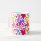Groovy en romantische kleurrijke harten Valentijn Koffiemok (Voorkant links)