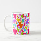 Groovy en romantische kleurrijke harten Valentijn Koffiemok (Links)