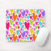 Groovy en romantische kleurrijke harten Valentijn Muismat (Met muis)