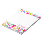 Groovy en Romantische Kleurrijke Harten Valentijn Notitieblok (Linkerzijde)