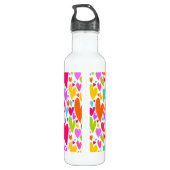 Groovy en romantische kleurrijke harten Valentijn Waterfles (Achterkant)