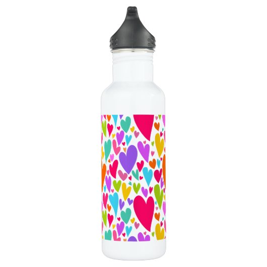 Groovy en romantische kleurrijke harten Valentijn Waterfles (Rechts)