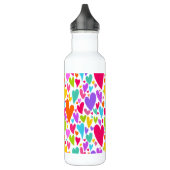 Groovy en romantische kleurrijke harten Valentijn Waterfles (Links)