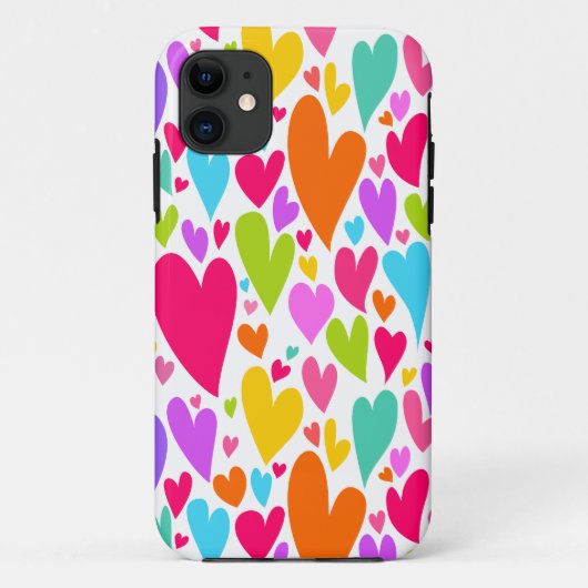 Groovy en Romantische Kleurrijke Harten Valentijns Case-Mate iPhone Case (Achterkant)
