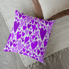 Groovy en romantische Paarse harten Valentijnsdag Kussen