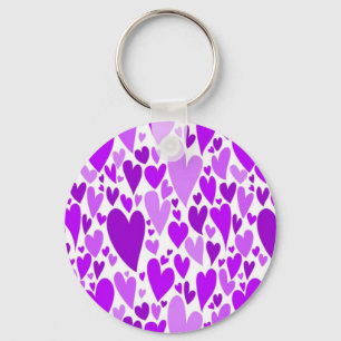 Groovy en romantische Paarse harten Valentijnsdag Sleutelhanger