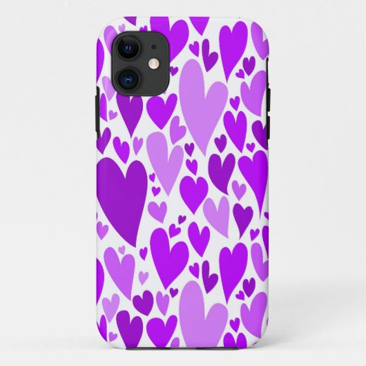 Groovy en Romantische Paarse Hartjes Valentijnsdag Case-Mate iPhone Case (Achterkant)