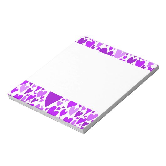 Groovy en Romantische Paarse Hartjes Valentijnsdag Notitieblok (Linkerzijde)