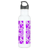 Groovy en Romantische Paarse Hartjes Valentijnsdag Waterfles (Achterkant)