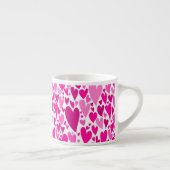 Groovy en romantische Pink Hearts Valentijnsdag Espresso Kop (Rechts)