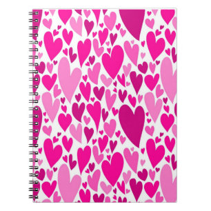 Groovy en romantische Pink Hearts Valentijnsdag Notitieboek