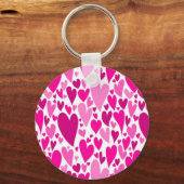 Groovy en romantische Pink Hearts Valentijnsdag Sleutelhanger (Voorkant)
