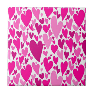 Groovy en romantische Pink Hearts Valentijnsdag Tegeltje