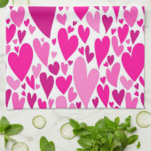 Groovy en romantische Pink Hearts Valentijnsdag Theedoek (Gevouwen)
