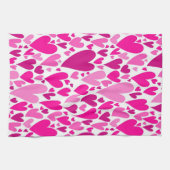 Groovy en romantische Pink Hearts Valentijnsdag Theedoek (Horizontaal)