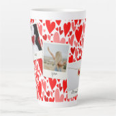 Groovy en romantische Red Hearts Valentijn Foto Latte Mok (Voorkant)
