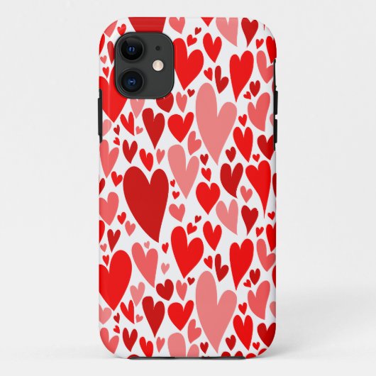 Groovy en romantische Red Hearts Valentijnsdag Case-Mate iPhone Case (Achterkant)