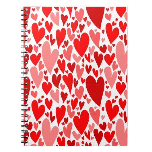 Groovy en romantische Red Hearts Valentijnsdag Notitieboek (Voorkant)