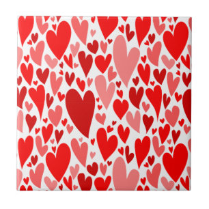 Groovy en romantische Red Hearts Valentijnsdag Tegeltje
