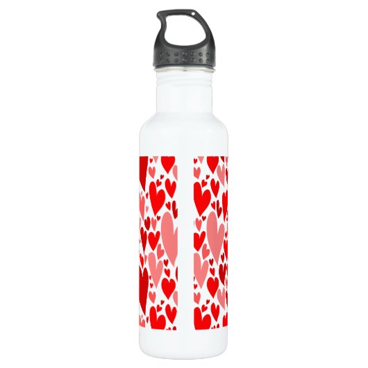 Groovy en romantische Red Hearts Valentijnsdag Waterfles (Achterkant)
