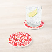 Groovy en romantische Red Hearts Valentijnsdag Zandsteen Onderzetter (Zijkant)