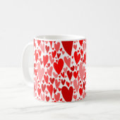 Groovy en Romantische Rode Harten Valentijnsdag Koffiemok (Voorkant links)