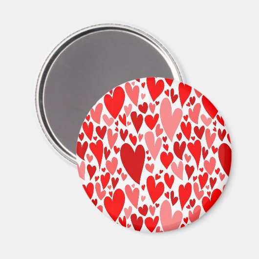 Groovy en Romantische Rode Harten Valentijnsdag Magneet (Voorkant / Achterkant)