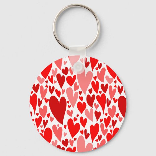 Groovy en Romantische Rode Harten Valentijnsdag Sleutelhanger (Voorkant)