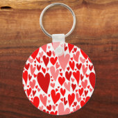 Groovy en Romantische Rode Harten Valentijnsdag Sleutelhanger (Voorkant)