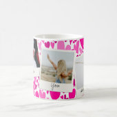 Groovy en romantische roze harten Valentijnsfoto Koffiemok (Center)