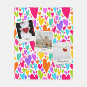 Groovy en romantische Vibrant Heart Valentijn Foto Fleece Deken (Voorkant)
