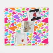 Groovy en romantische Vibrant Heart Valentijn Foto Fleece Deken (Voorkant (Horizontaal))