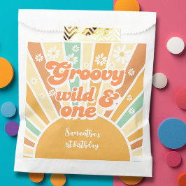 Groovy en wild retro zon kinderen verjaardag bedankzakje