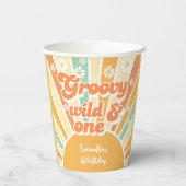 Groovy en wild retro zon kinderen verjaardag papieren bekers (Achterkant)