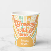 Groovy en wild retro zon kinderen verjaardag papieren bekers (Voorkant)