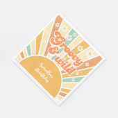 Groovy en wild retro zon kinderen verjaardag servet (Hoek)