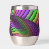 Groovy Energetische Kleurrijke Neon Fractal Patroo (Achterkant)