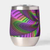 Groovy Energetische Kleurrijke Neon Fractal Patroo (Voorkant)