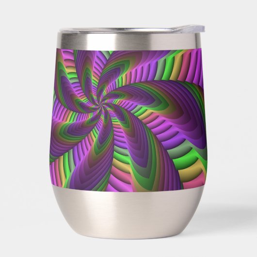 Groovy Energetische Kleurrijke Neon Fractal Patroo (Links)