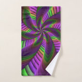 Groovy Energetische Kleurrijke Neon Fractal Patroo Bad Handdoek (Handdoek)