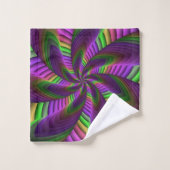 Groovy Energetische Kleurrijke Neon Fractal Patroo Bad Handdoek (Wasdoekje)