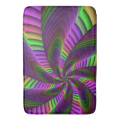 Groovy Energetische Kleurrijke Neon Fractal Patroo Badmat (Voorkant Verticaal)