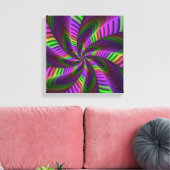 Groovy Energetische Kleurrijke Neon Fractal Patroo Canvas Afdruk (Insitu (Woonkamer))