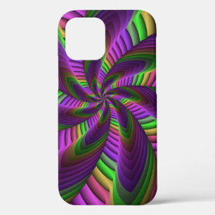 Groovy Energetische Kleurrijke Neon Fractal Patroo Case-Mate iPhone Case