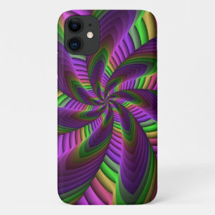 Groovy Energetische Kleurrijke Neon Fractal Patroo Case-Mate iPhone Case