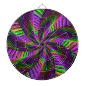 Groovy Energetische Kleurrijke Neon Fractal Patroo Dartbord (Voorkant)