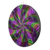 Groovy Energetische Kleurrijke Neon Fractal Patroo Dartbord (Voorkant Rechts)