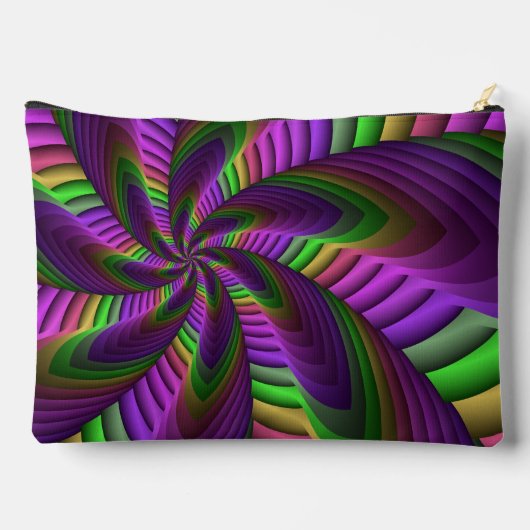 Groovy Energetische Kleurrijke Neon Fractal Patroo Etui (Achterkant)