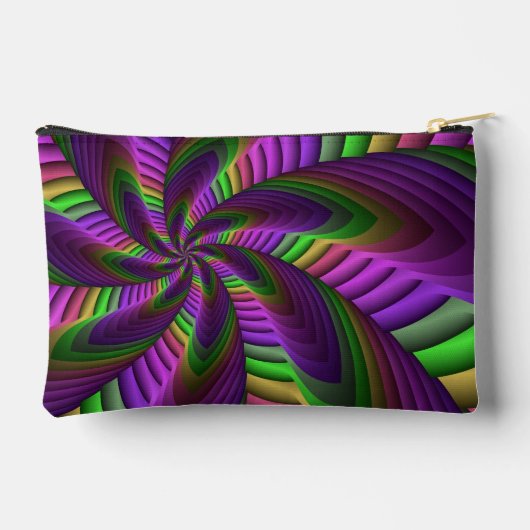 Groovy Energetische Kleurrijke Neon Fractal Patroo Etui (Achterkant)